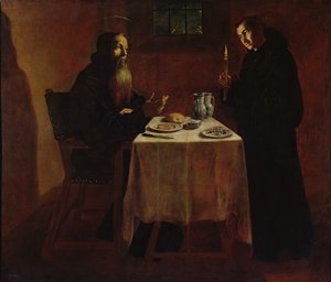 Saint Benoît bénissant Saint Maur - Francisco Rizi